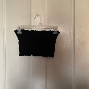 Women’s Black Bozollo ruffled Tube Top